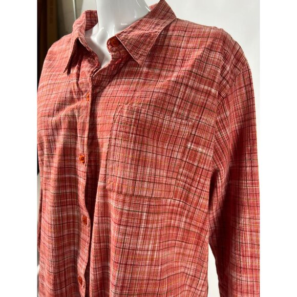 Victoria Jones Womans Red Plaid Cotton Button-Up Shirt 2X - Picture 10 of 16